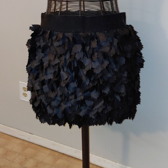 Elegant Black Feathered Skirt - Picture 1 of 3